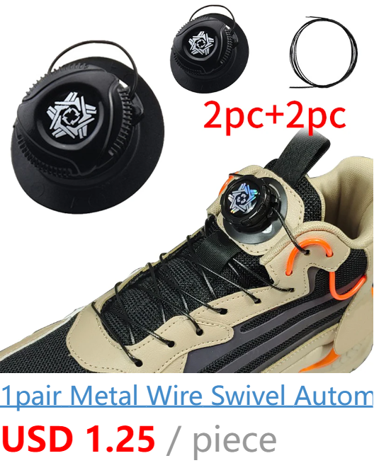 1 par metalltrådssnören automatiskt spänne rep Sneaker skosnören för barn/vuxna utan knytskosnören Quick Lock skosnören_voghion.com