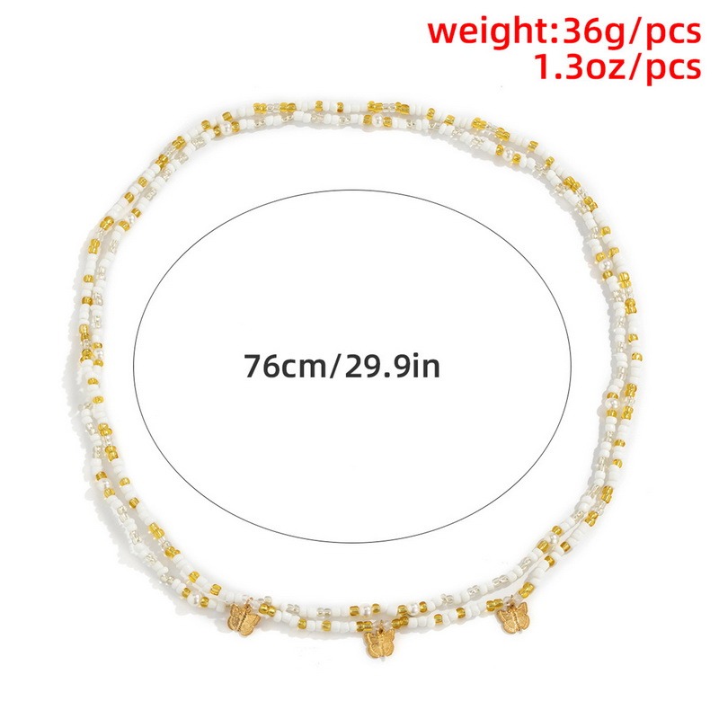 Boho Seed Beads Belly Belt Chain Women Flower Aesthetic Sexy Body Jewelry Multilayer Link Waist Chains Summer Vacation Gifts