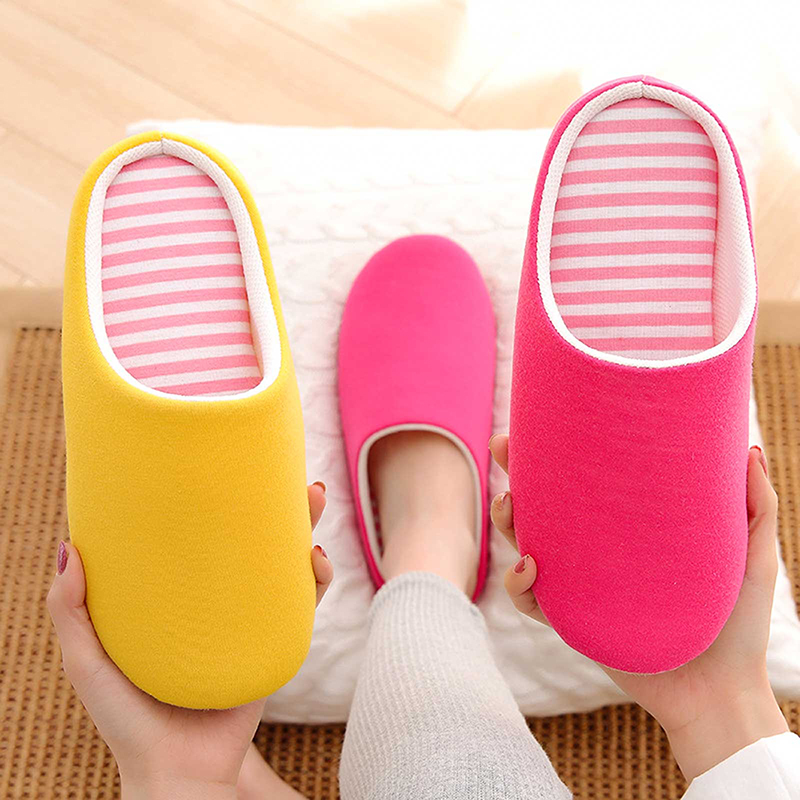 Title 24, Men Women Plush House Slippers Warm Soft Flat S...