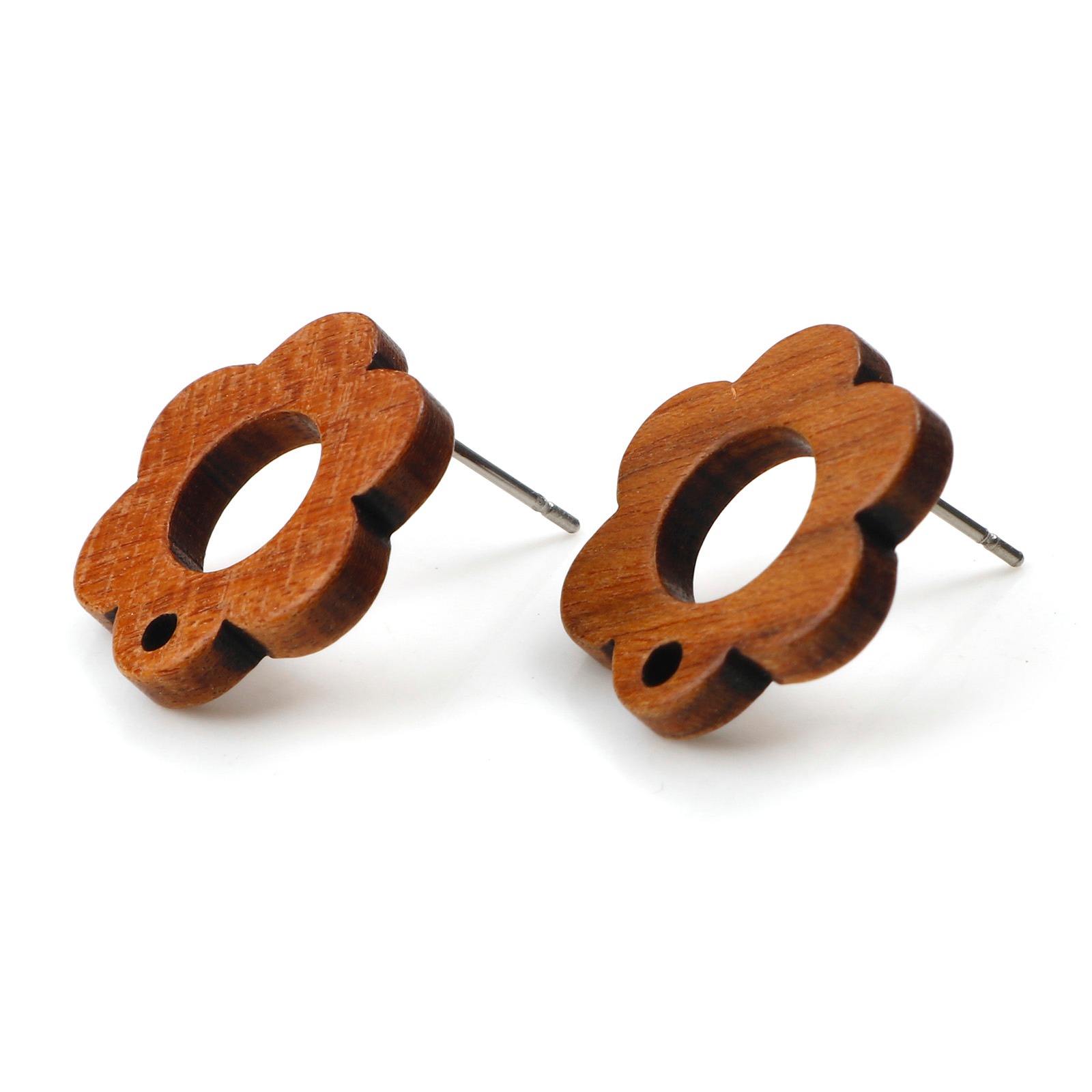 Boucles d'oreilles géométriques rondes en bois pour femmes, 10 pièces, bricolage, bijoux cadeaux, résultats marron avec boucle, bijoux Boho