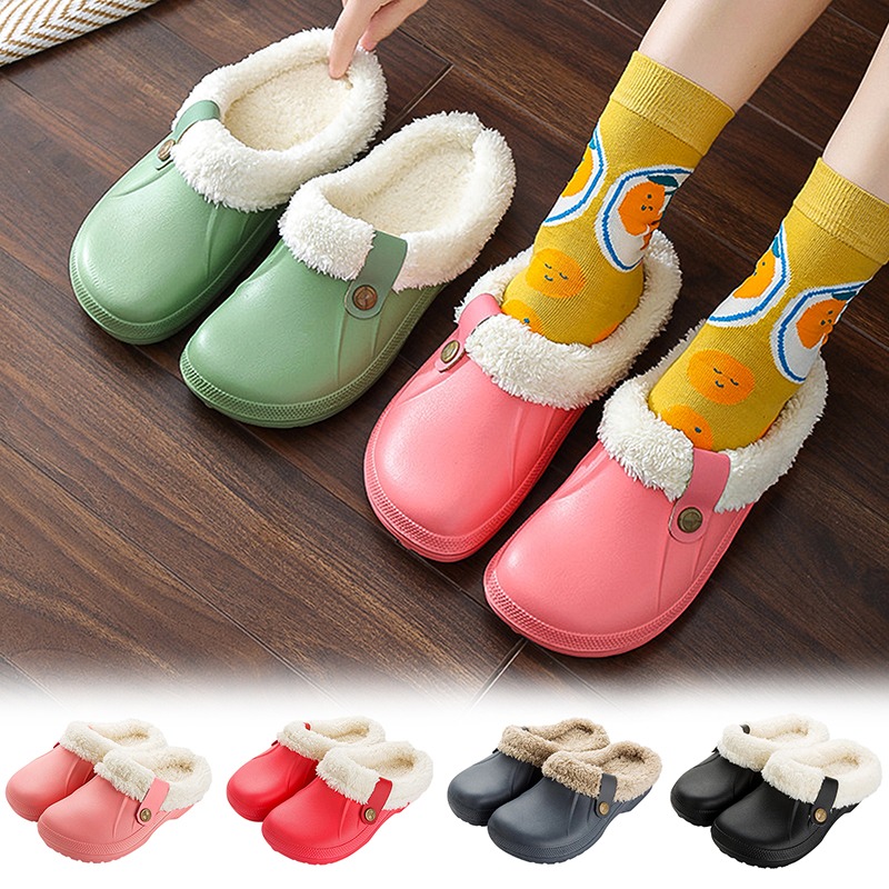 Waterproof Mule Clogs Men Slippers Winter Warm Unisex Fur Slippers House Room Slippers Trend Indoor Floor Shoes Slides For Women Waterproof Mule Clogs Men Slippers Winter Warm Unisex Fur Slippers House Room Slippers Trend Indoor Floor Shoes Slides For Women