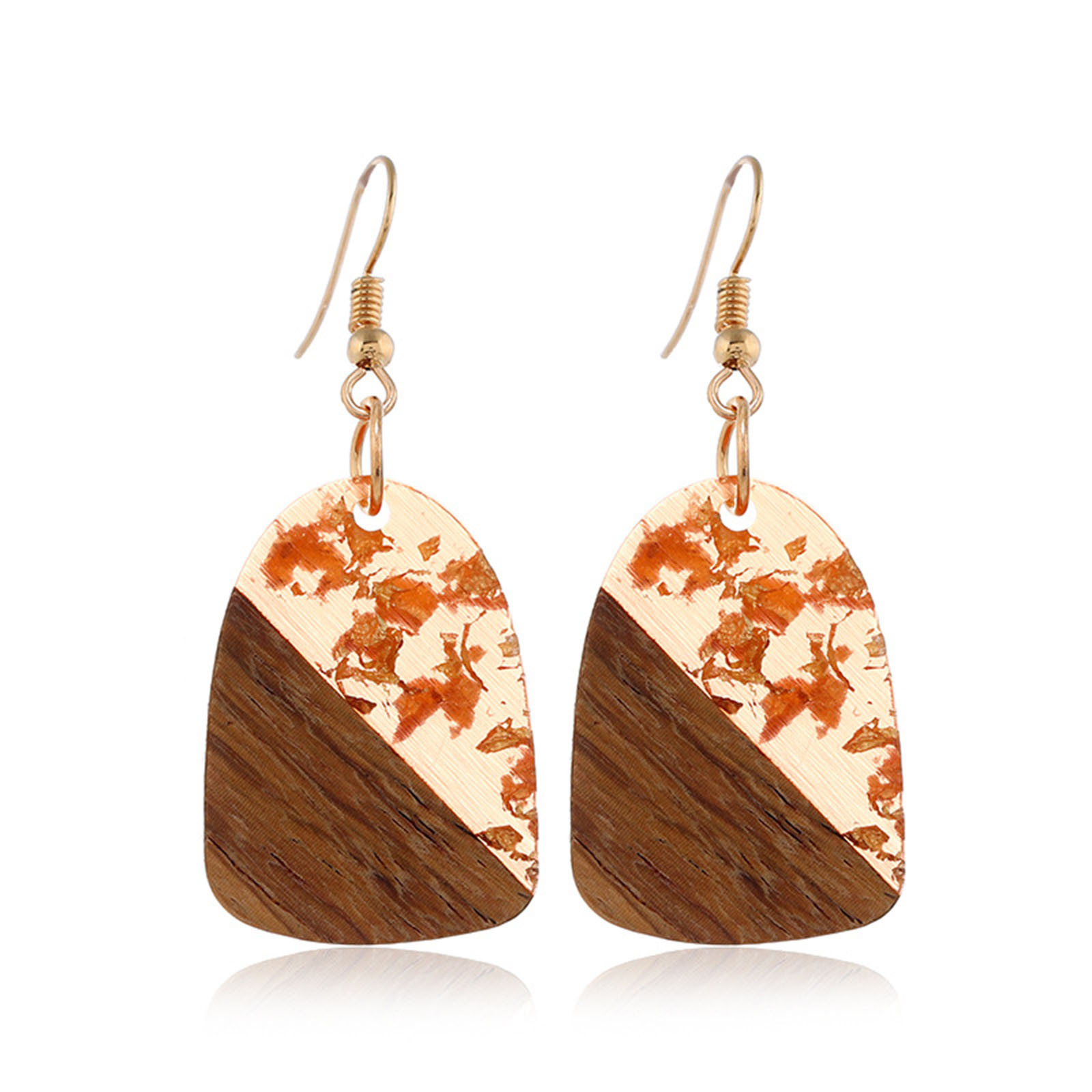 Orecchini Pendenti Lunghi In Legno BohoCoho, Stile Boho Hippy, Marrone, Nuovi Con Etichette