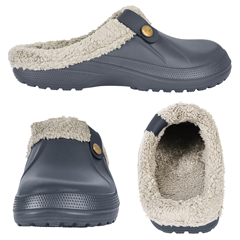 Waterproof Mule Clogs Men Slippers Winter Warm Unisex Fur Slippers House Room Slippers Trend Indoor Floor Shoes Slides For Women