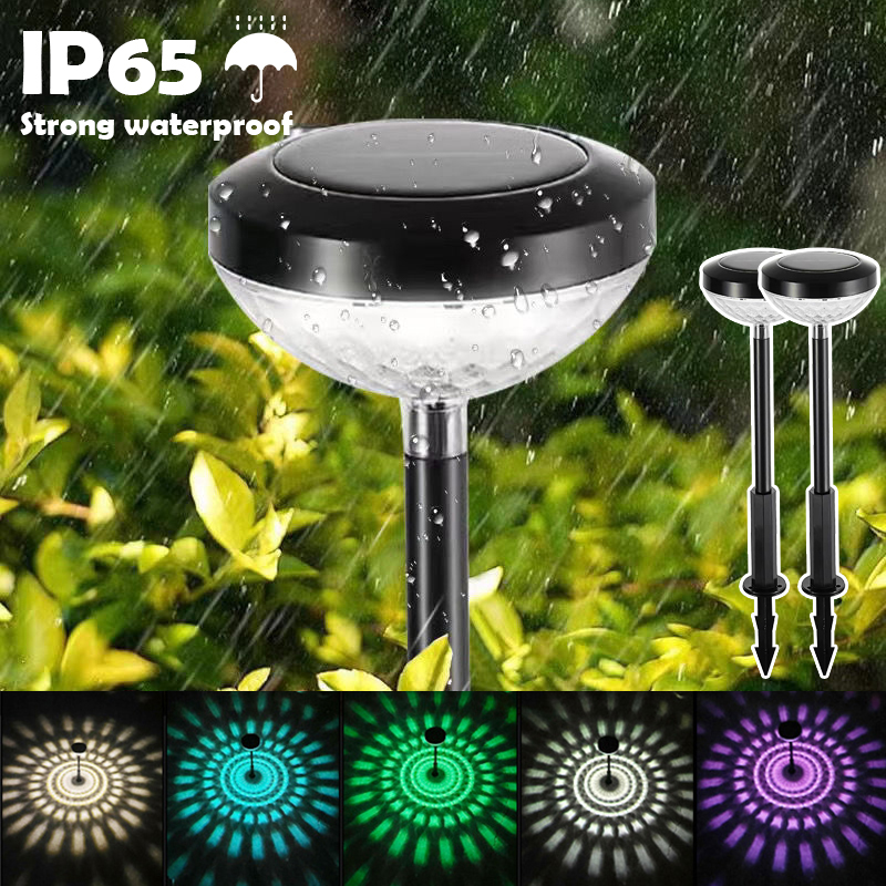 2/4/6Pcs Garden Outdoor Solar LED Lights RGB Multi-Color Lighting Solar Path Lawn Light Garden Decorative Landscape Shine Lamps solar post cap lights