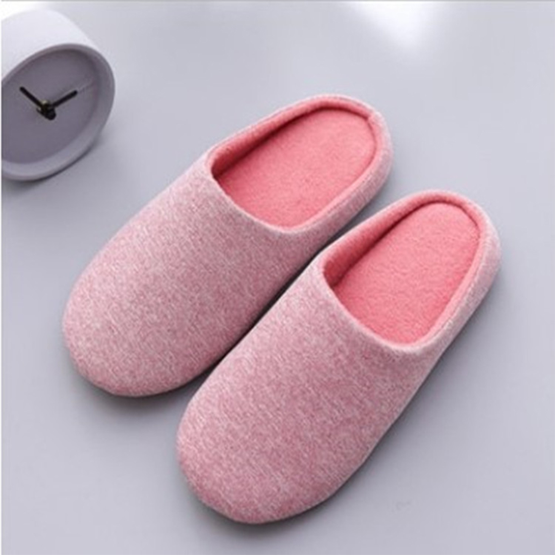 Title 43, Men Women Plush House Slippers Warm Soft Flat S...