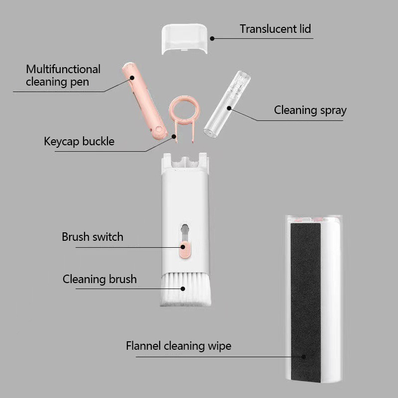 7-in-1-Reinigungsbürsten-Set für Computertastaturen, Reinigungsstift für Kopfhörer, Reinigungswerkzeuge für Headsets, Reiniger, Tastenkappen-Abzieher-Set_voghion.com